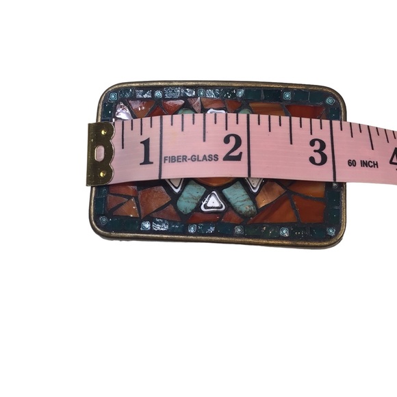 2008 Lisa Hodgson Turquoise & Multi-stone Art Deco Belt Buckle - Picture 3 of 4